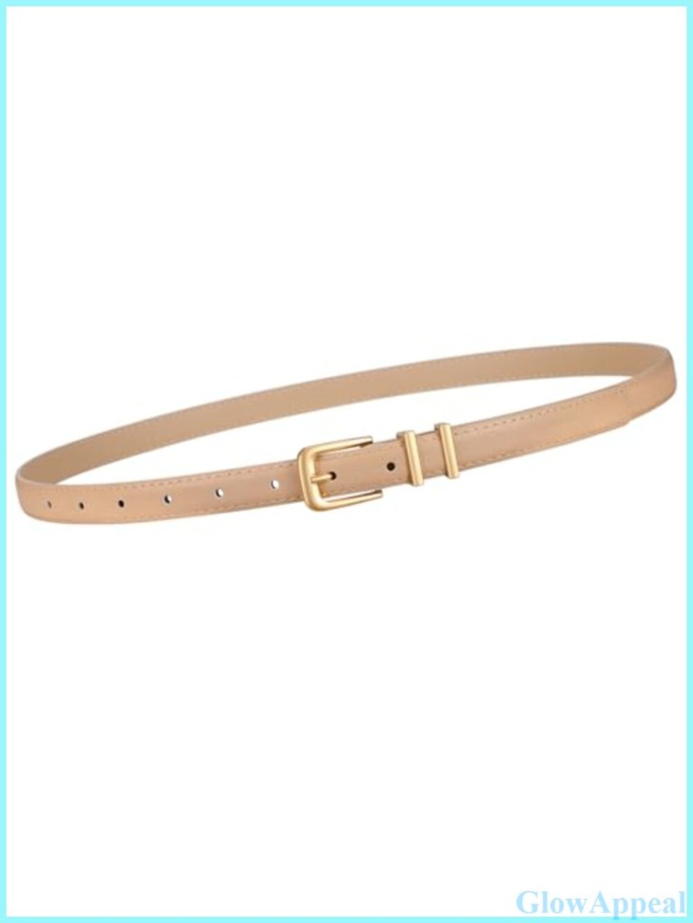 Skinny Faux Leather Belt Thin Gold Buckle Adjustable Jeans Dress Waist Belt